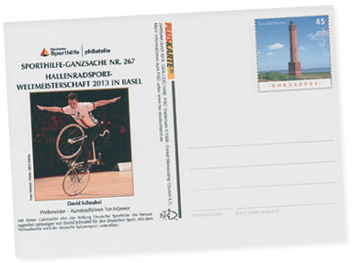 Deutsche Sporthilfe ehrt Kunstradsportler mit eigenen Postkarten