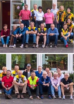 Zufriedene Gesichter: Ein Teil des 59-köpfigen Helferteams des RSC Rietberg nach der erfolgreich veranstalteten «RTF des Monats - powered by ROSE». Foto: RSC Rietberg, Montage: rad-net.de
