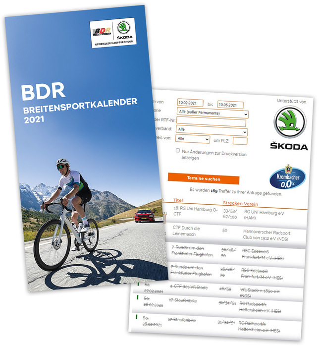 BDR-Breitensportkalender 2021 online abrufbar